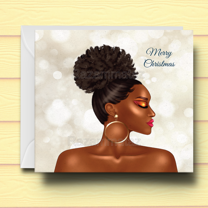 Black Woman F2 Christmas Card